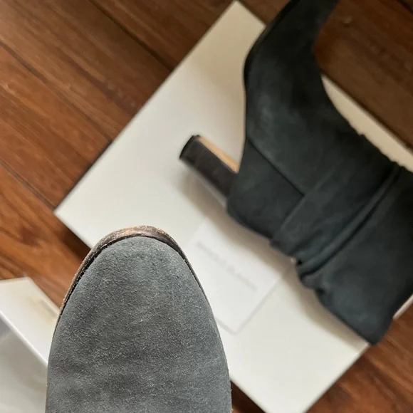 Manolo Blahnik Grey Suede Heeled Boots - Picture 5 of 9